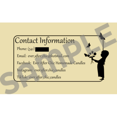 Ever After Chic Business Card Back